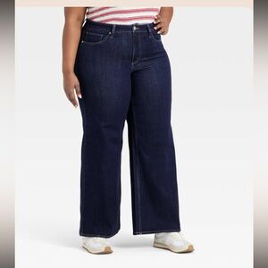 Universal Thread Women's High Rise Dark Blue Wide Leg Jeans 16R